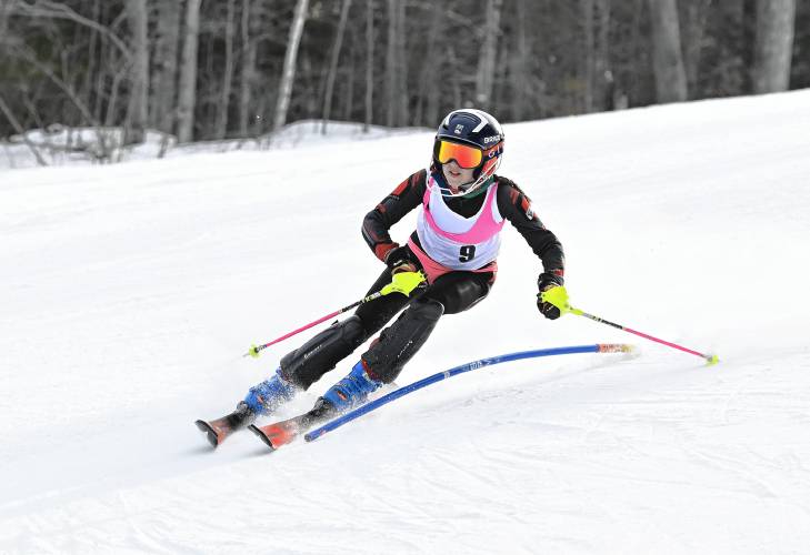 Mohawk Trail’s Grace Sisum competes in the slalom at the PVIAC Individual Championships at Berkshire East on Tuesday.