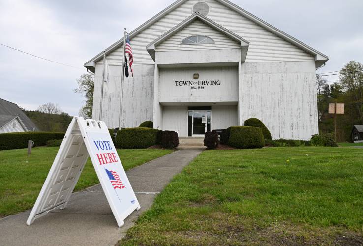 Voting at Erving Town Hall.