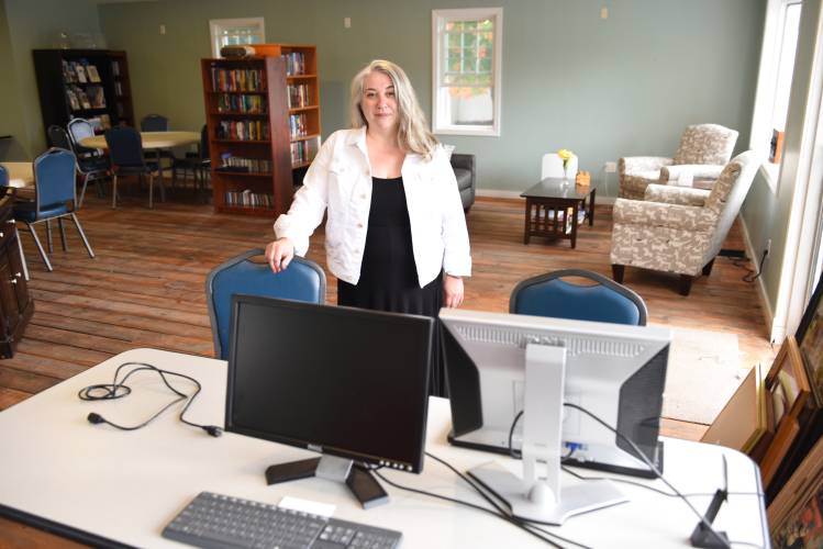 South County Senior Center Director Jennifer Remillard is pictured in the center’s administrative office on Route 116 in downtown Sunderland. After a Conway Council on Aging review and months of discussion, the town is putting the prospect of joining the South County Senior Center on hold for now, citing unanswered questions around the governance of the center and its future home. South County Senior Center Director Jennifer Remillard is pictured in the center’s administrative office on Route 116 in downtown Sunderland. After a Conway Council on Aging review and months of discussion, the town is putting the prospect of joining the South County Senior Center on hold for now, citing unanswered questions around the governance of the center and its future home.