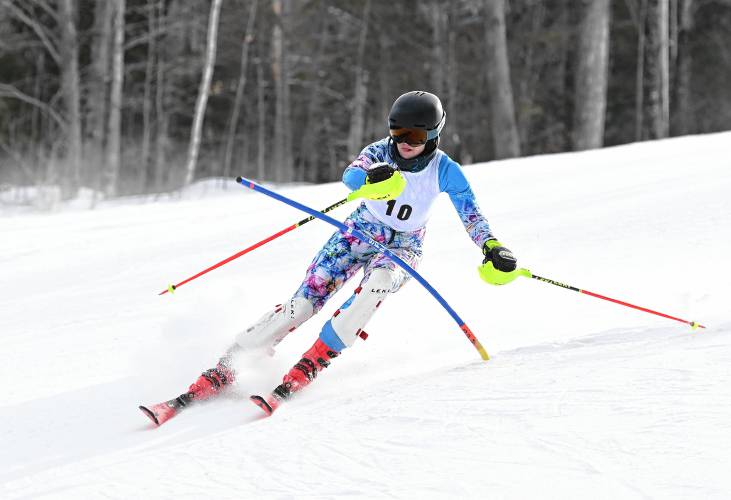 Mohawk Trail’s Sofiya Slocik-Gritzner competes in the slalom at the PVIAC Individual Championships at Berkshire East on Tuesday.