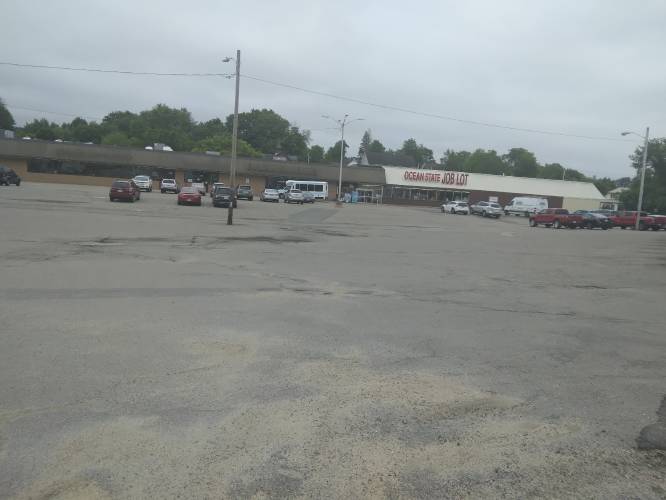 The parking lot of Lord Pond Plaza in Athol.