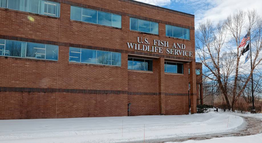 The U.S Fish and Wildlife Service’s Northeast headquarters in Hadley is pictured on Feb. 21.