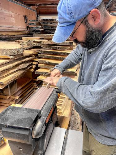 Like others in his family, Shawn Billings of Billings Brook Farm in Hawley is remarkably talented. The trained EMT and Army medic engages in sustainable forestry, logging, milling, custom-furniture building, and other woodcrafts, all the while holding down a full-time job and parenting two young children with his wife, Elizabeth.
