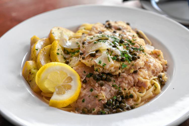 Chicken piccata at Berkshire East Mountain Resort Crazy Horse Bar and Grill in Charlemont.