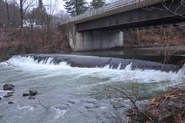 Dam on the Green River under Mill/River Street bridge in Greenfield.