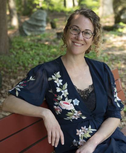 Easthampton author Megan Tady, pictured in May 2023 upon the release of her first novel, “Super Bloom,” is hosting a launch party to celebrate her second book, “Bluebird Day,” at Berkshire East Mountain Resort in Charlemont on Saturday, Jan. 25.