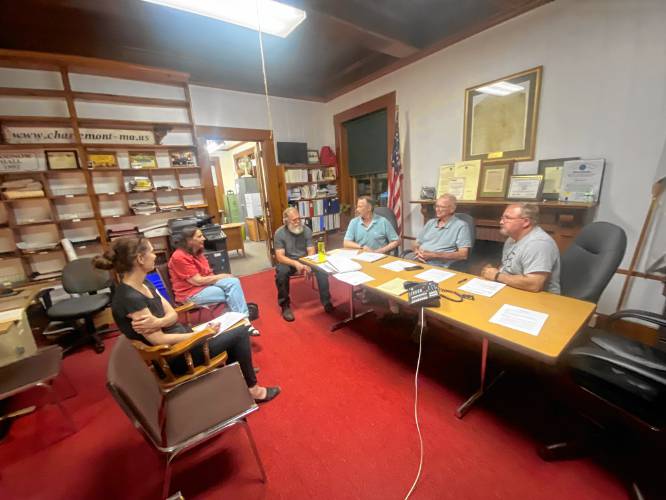 Charlemont Conservation Commission members draft a letter to Stagecoach Auto Repair urging compliance with a junk car removal order. Charlemont Conservation Commission members draft a letter to Stagecoach Auto Repair urging compliance with a junk car removal order.