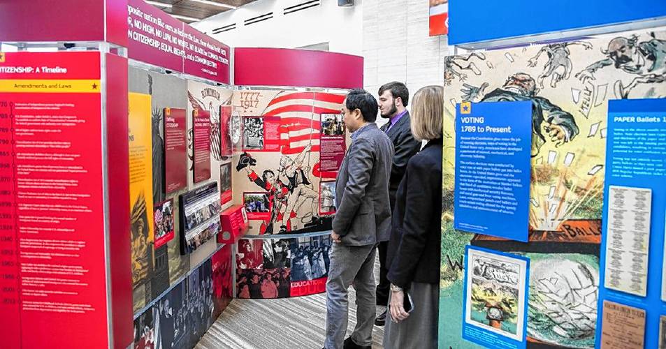 “Voices and Votes” on view in Mount Laurel, New Jersey. The exhibit comes to Mohawk Trail Regional School April 19 through May 31.