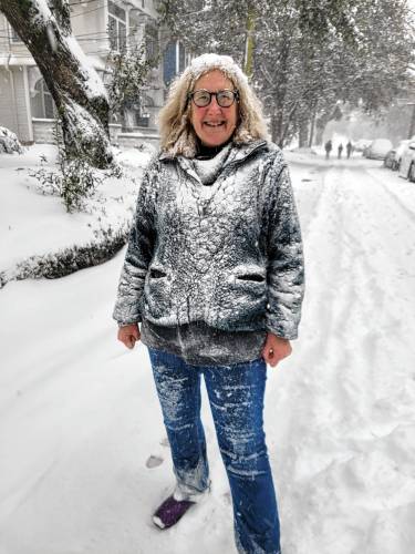 Columnist Nan Parati is pictured in New Orleans following a rare snowfall.