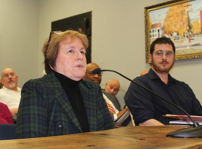 The Orange Selectboard voted unanimously on Wednesday to offer the part-time community development director job to Tracy Murphy, left, the Montachustt Regional Planning Commission’s senior planner. Town Administrator Matthew Fortier sits next to Murphy.