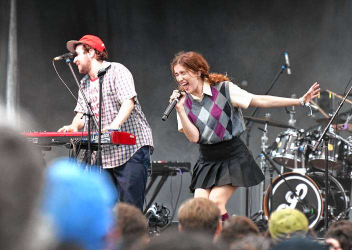 Siblings Clyde and Gracie Lawrence play the main stage on Friday night at the Green River Festival at the Franklin County Fairgrounds.