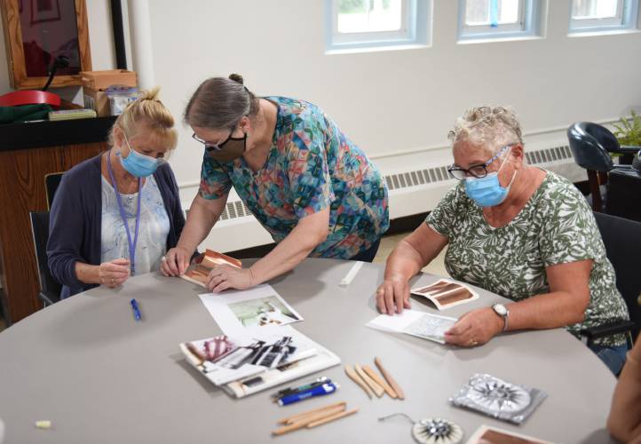 Leyden resident Ginny Rockwood, center, teaches a class at the Northfield Senior Center in 2022. The first in a series of three summer art workshops with Rockwood will take place on Saturday, June 15, from 10 a.m. to noon at Leyden Town Hall. Leyden resident Ginny Rockwood, center, teaches a class at the Northfield Senior Center in 2022. The first in a series of three summer art workshops with Rockwood will take place on Saturday, June 15, from 10 a.m. to noon at Leyden Town Hall.