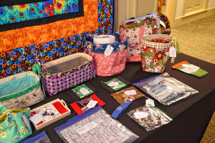 Greenfield fabric artist Alicia Rhodes has her work on display at Greenfield Savings Bank’s Turners Falls branch on Avenue A throughout March.