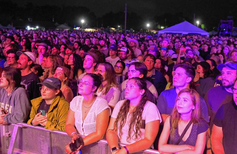 People listen to Fleet Foxes Saturday night at the Green River Festival at the Franklin County Fairgrounds.