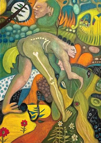 “Peter’s work is pretty fantastical, surreal on many levels and full of symbols,” said Paul Teeling, co-proprietor of TEOLOS gallery in Greenfield. “It contains tons of information; there’s layered levels of symbolism throughout his work. There’s just so much visual construction.” The gallery will host an opening reception on March 28.