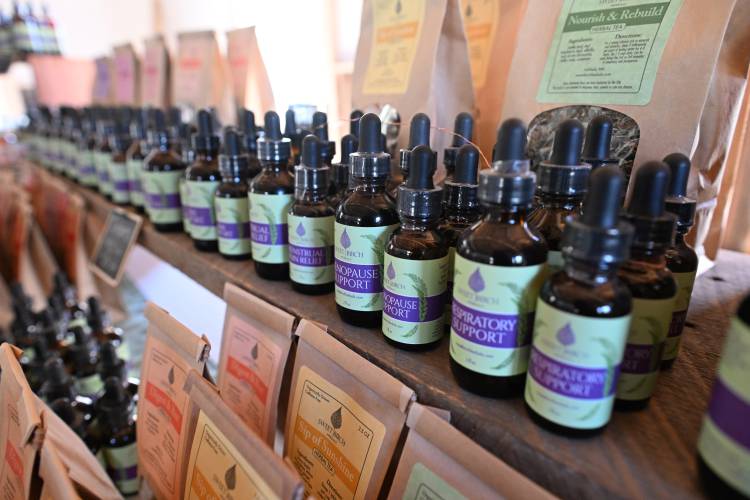 Products available at the farm store at Sweet Birch Herbals on Creamery Road in Ashfield. The business received a $9,350 Biz-M-Power grant, coupled with $10,000 in fundraising, that supported rebuilding the farm apothecary store.