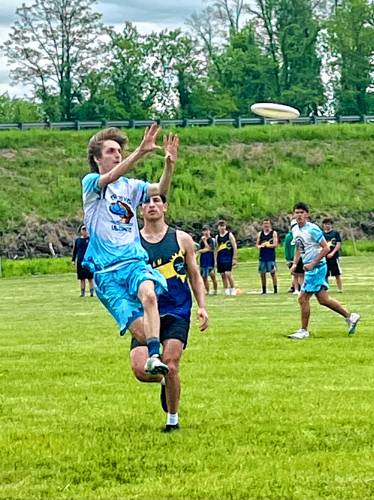 Four Rivers' Alex Schutta makes a catch during the Pioneer Valley Invitational Tournament in Northampton over the weekend. 
