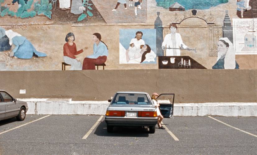 “Janet Planet” was shot in various locales in the Valley, including this scene in downtown Northampton, by the “History of Women” mural off Masonic Street.