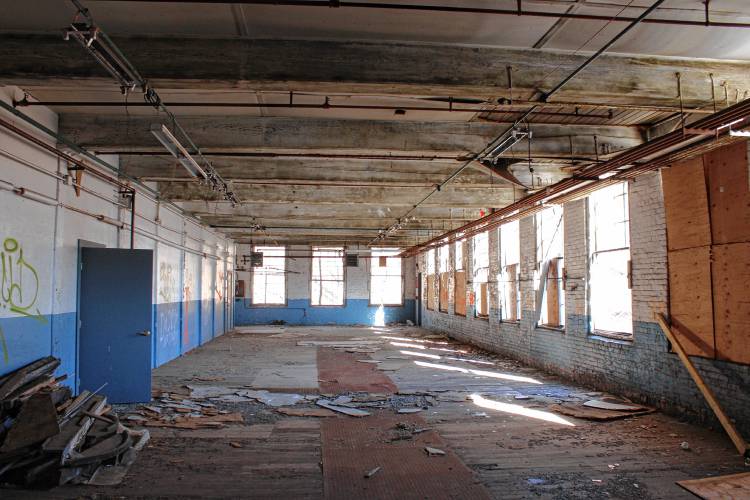 Inside of the former International Paper mill in Erving. 