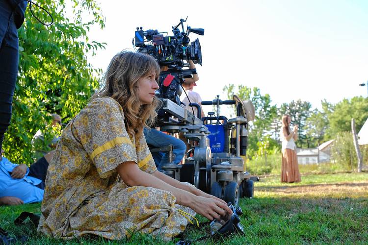Playwright and now screenplay writer and film director Annie Baker is seen on one of the sets for her debut film, “Janet Planet.”