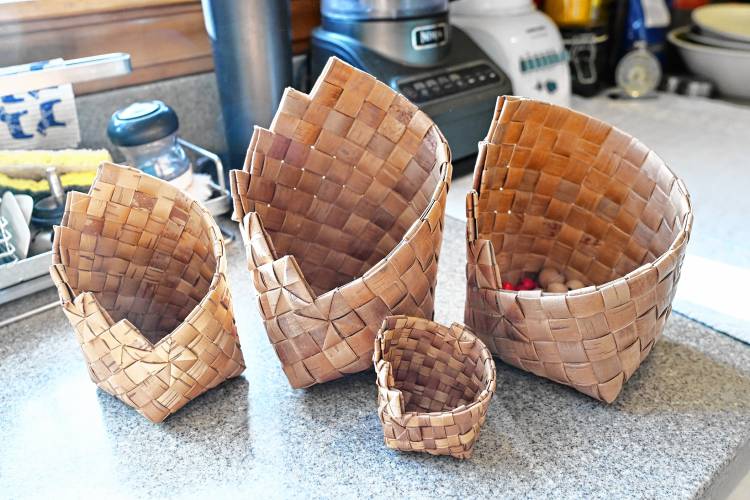 “I’ve learned from some people and some books,” Elaine Moe says of her birch bark basket weaving education. “I’ve learned a lot on my own. I’ve done a lot of experimenting.”
