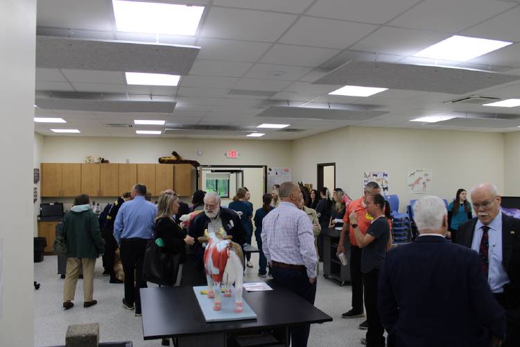 Local legislators joined Franklin County Technical School administrators, faculty, School Committee members and local officials to tour the 4,800-square-foot veterinary clinic and classroom space on Thursday.