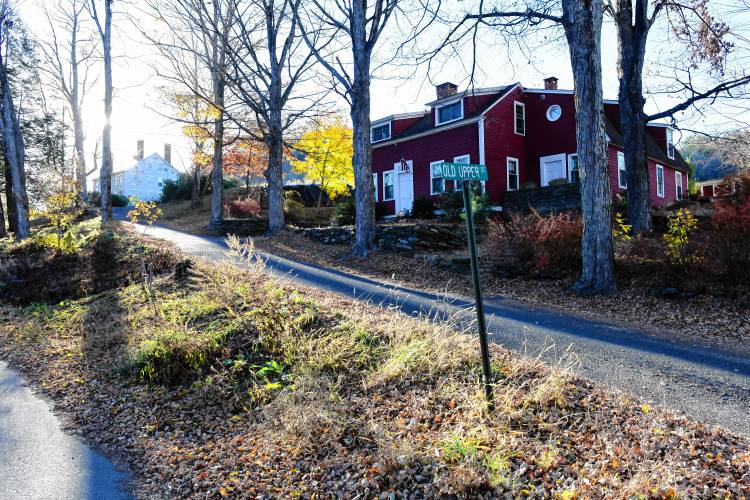 A proposal to make a portion of Old Upper Street private for the 8 Old Upper St. residence at the top of the hill, but keep it public for 2 Upper St., the red house on the right, was approved during Buckland’s Special Town Meeting on Tuesday.