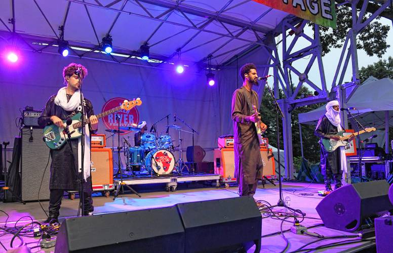 Mdou Moctar plays the Deans Beans stage on Saturday at the Green River Festival at the Franklin County Fairgrounds.