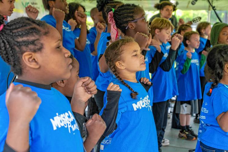 Students with Musica Franklin performing in Turners Falls. Students from across several Franklin County school districts participate in the nonprofit music and social justice program, which is celebrating 10 years in 2025.