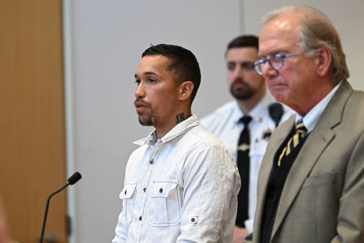Juan Rodriguez pleads guilty to four charges in Franklin County Superior Court on Friday. At right is his attorney, David Simanski. Juan Rodriguez pleads guilty to four charges in Franklin County Superior Court on Friday. At right is his attorney, David Simanski.