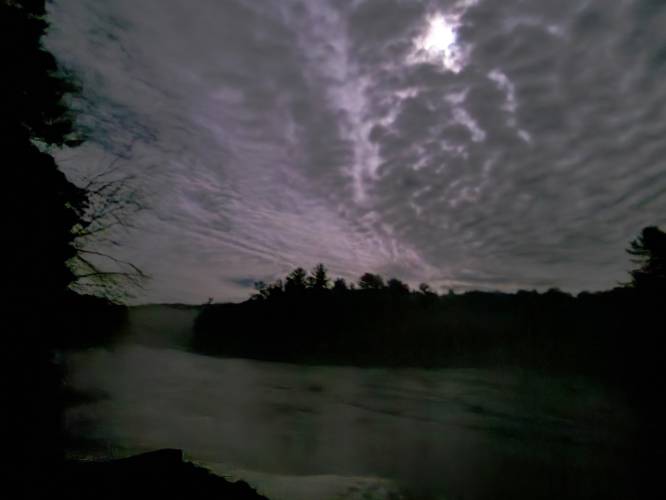 The moon illuminates a pond in Wendell on a recent night. The moon illuminates a pond in Wendell on a recent night.