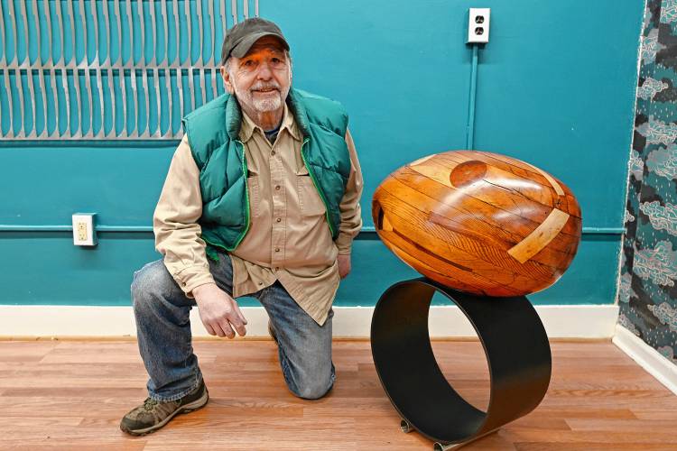 Terry Marashlian in the Art Deviation Gallery & Store on Main Street in Greenfield. 