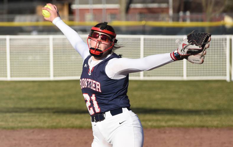 Raine Wonsey pitches for Frontier against Turners Falls earlier this season. Raine Wonsey pitches for Frontier against Turners Falls earlier this season.