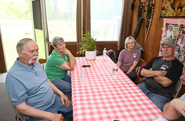 Paul and Jane Butynski and Rita and Mick Butynski reminisce about all the years at Butynski’s Farm Stand on Colrain Road in Greenfield.