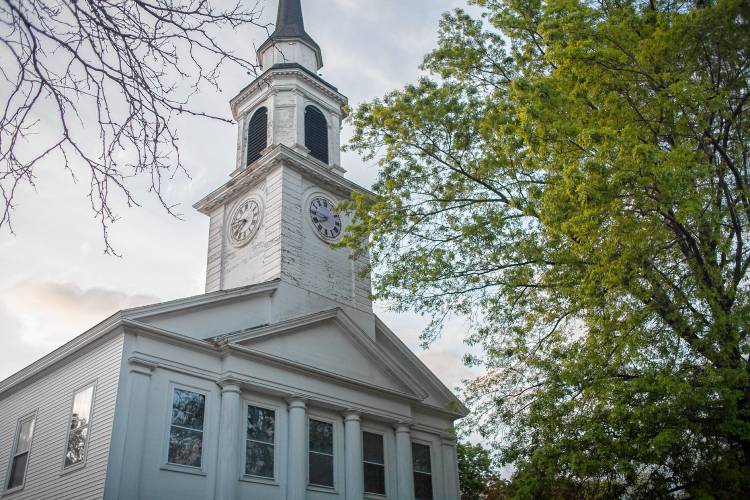 The sun sets over the South Deerfield Congregational Church, a potential future home for the South County Senior Center. The sun sets over the South Deerfield Congregational Church, a potential future home for the South County Senior Center.