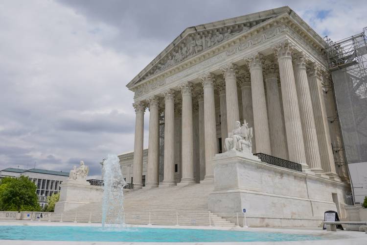 The U.S. Supreme Court in Washington. The U.S. Supreme Court in Washington.