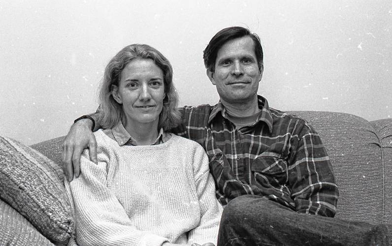Beginning in 1977, Randy Kehler, at right, and his wife, Betsy Corner, at left, began withholding their federal income tax as a protest against U.S. military expenditures. In 1989, the IRS foreclosed on their Colrain home to recover back taxes.