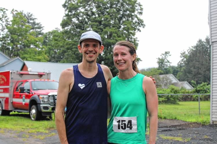 43rd Montague Mug Race men's and women's winners Michael Keebler and Anna Zilinski together following the race on Saturday, August 17. 