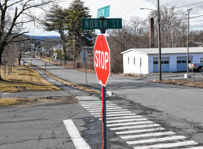Beacon Street, seen here at North Street, is slated for new sidewalks.