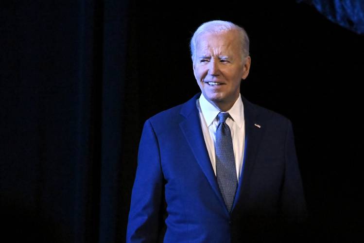 FILE - President Joe Biden walks on stage before speaking in Las Vegas, July 16, 2024.President Joe Biden dropped out of the 2024 race for the White House on Sunday, July 21, ending his bid for reelection following a disastrous debate with Donald Trump that raised doubts about his fitness for office just four months before the election. (AP Photo/David Becker, File)