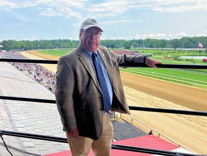 National steeplechase steward Rug Howard stands high above trackside at Saratoga Racecourse prior to the 150,000 A.P. Smithwick Memorial Handicap on July 21. National steeplechase steward Rug Howard stands high above trackside at Saratoga Racecourse prior to the 150,000 A.P. Smithwick Memorial Handicap on July 21.
