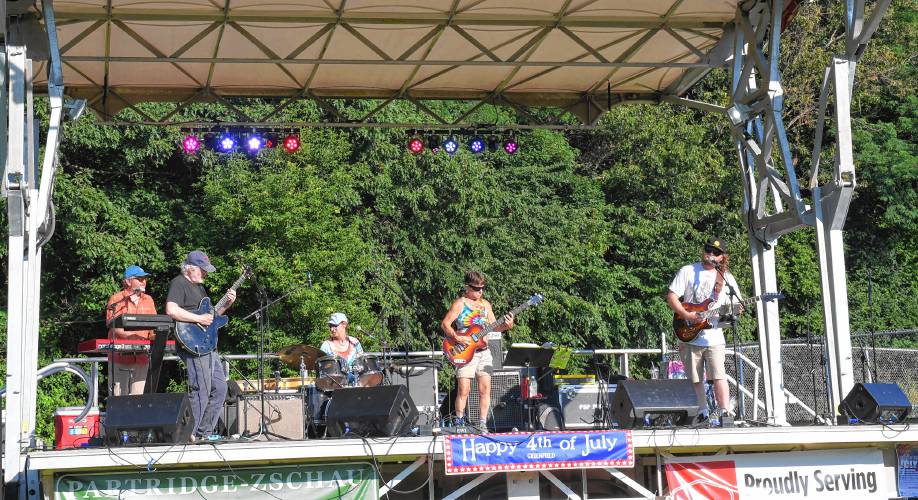 Dead Collective performs at the Independence Day celebration at Beacon Field in Greenfield on Sunday.