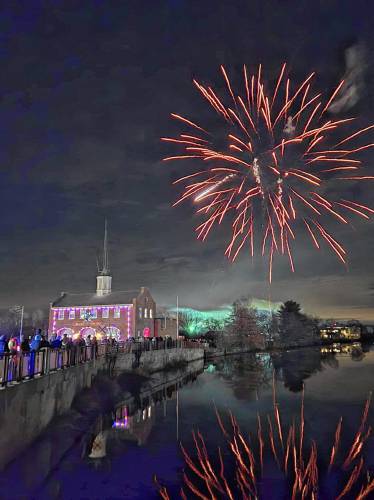 Fireworks round out the festivities during Starry Starry Night in Orange on New Year’s Eve.