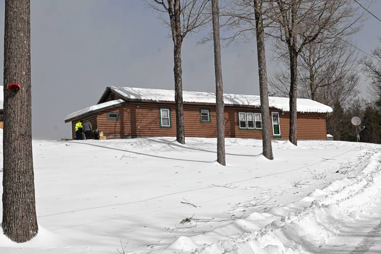 A shed attached to a home at 94 West Hawley Road in Hawley caught fire on Monday morning.