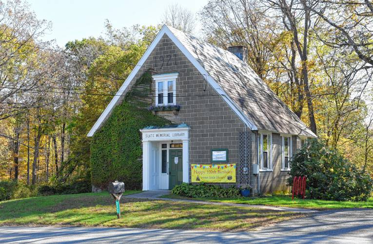 Slate Memorial Library in Gill, pictured, will host an author talk with Brian Donahue, Gill resident and professor emeritus of American environmental studies at Brandeis University. Donahue will read from his new book “Slow Wood” on Thursday, Feb. 27, at 6 p.m. Slate Memorial Library in Gill, pictured, will host an author talk with Brian Donahue, Gill resident and professor emeritus of American environmental studies at Brandeis University. Donahue will read from his new book “Slow Wood” on Thursday, Feb. 27, at 6 p.m.
