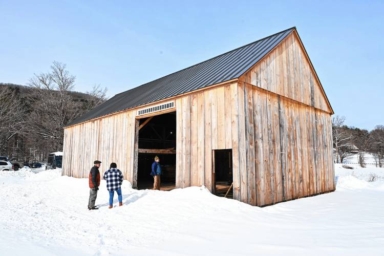 The rebuilt barn at the Wilder Homestead in Buckland.