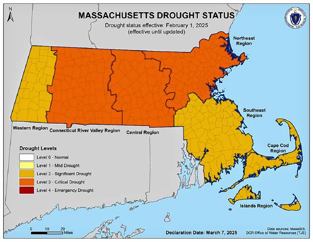 The Connecticut River Valley region has been raised to a Level-3 Critical Drought this month, and experts say there needs to be several months of sustained precipitation to reverse the trend. The Connecticut River Valley region has been raised to a Level-3 Critical Drought this month, and experts say there needs to be several months of sustained precipitation to reverse the trend.