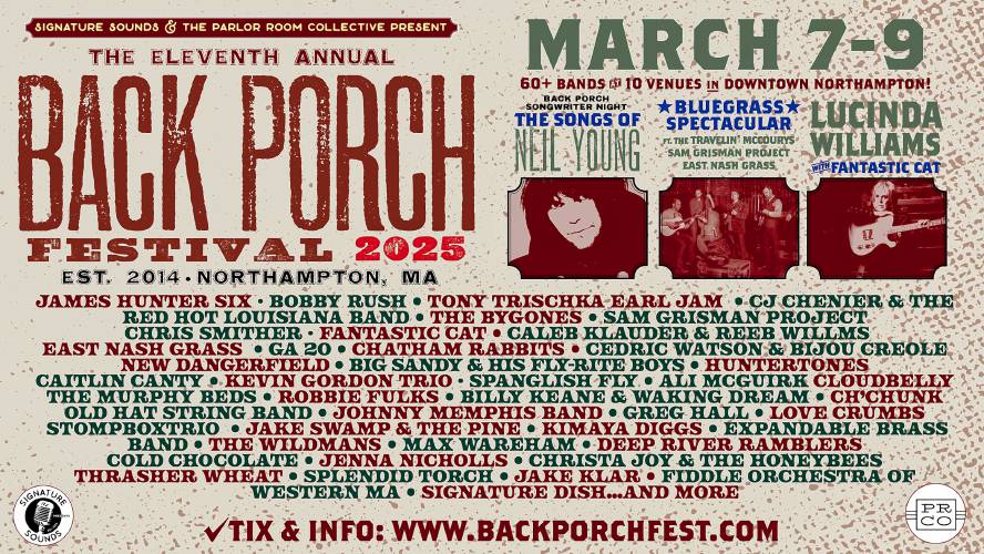 The Back Porch Festival will return for its 11th year from Friday, March 7, through Sunday, March 9, with more than 60 performers.