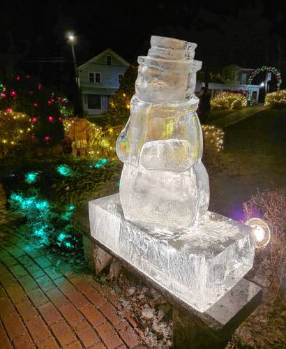 Two ice sculptures were on display at Memorial Park during Starry Starry Night in Orange on New Year’s Eve.