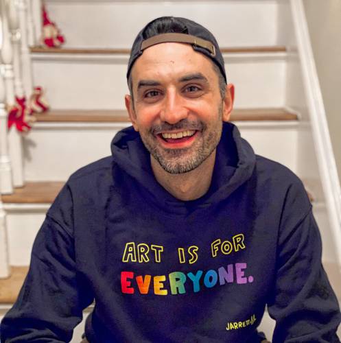 Author and illustrator Jarrett Lerner will have his new book in hand, “Nat and Cat Have a Snack,” when he comes to the Children’s Museum at Holyoke May 11.